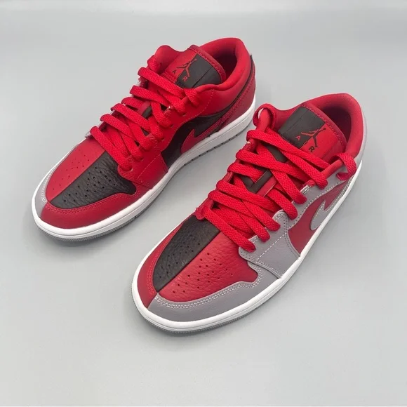 New Nike Air Jordan 1 Low SE Gym Red/Black/White/Cement Grey #Women's - Picture 11 of 16